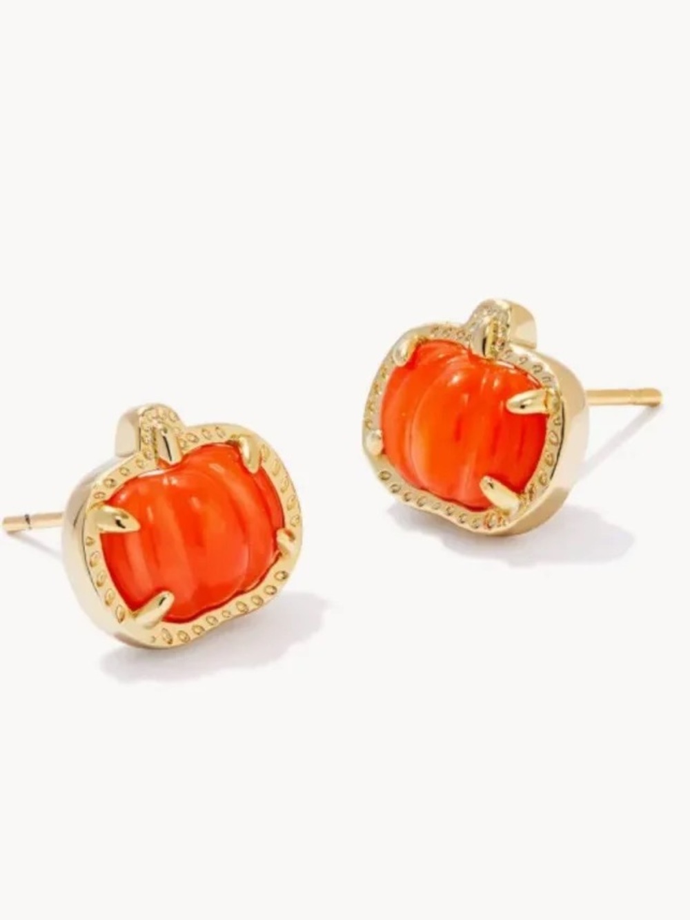 New Kendra Scott Orange Pumpkin Stud Earrings